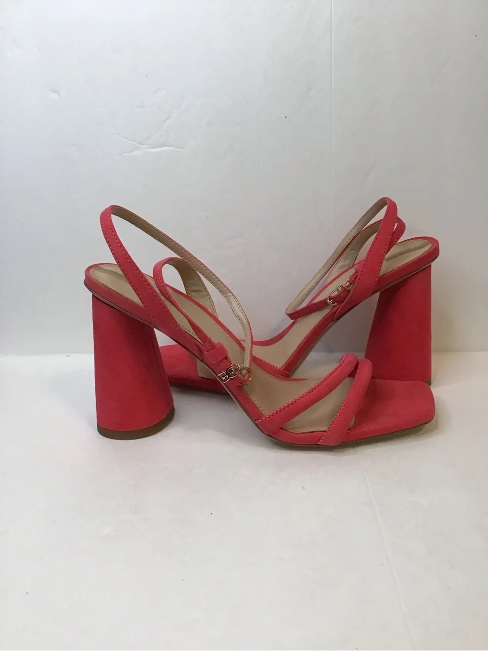 Sam Edelman Women's KIA Hot Pink Watermelon Strappy Block Heel Sandals 8